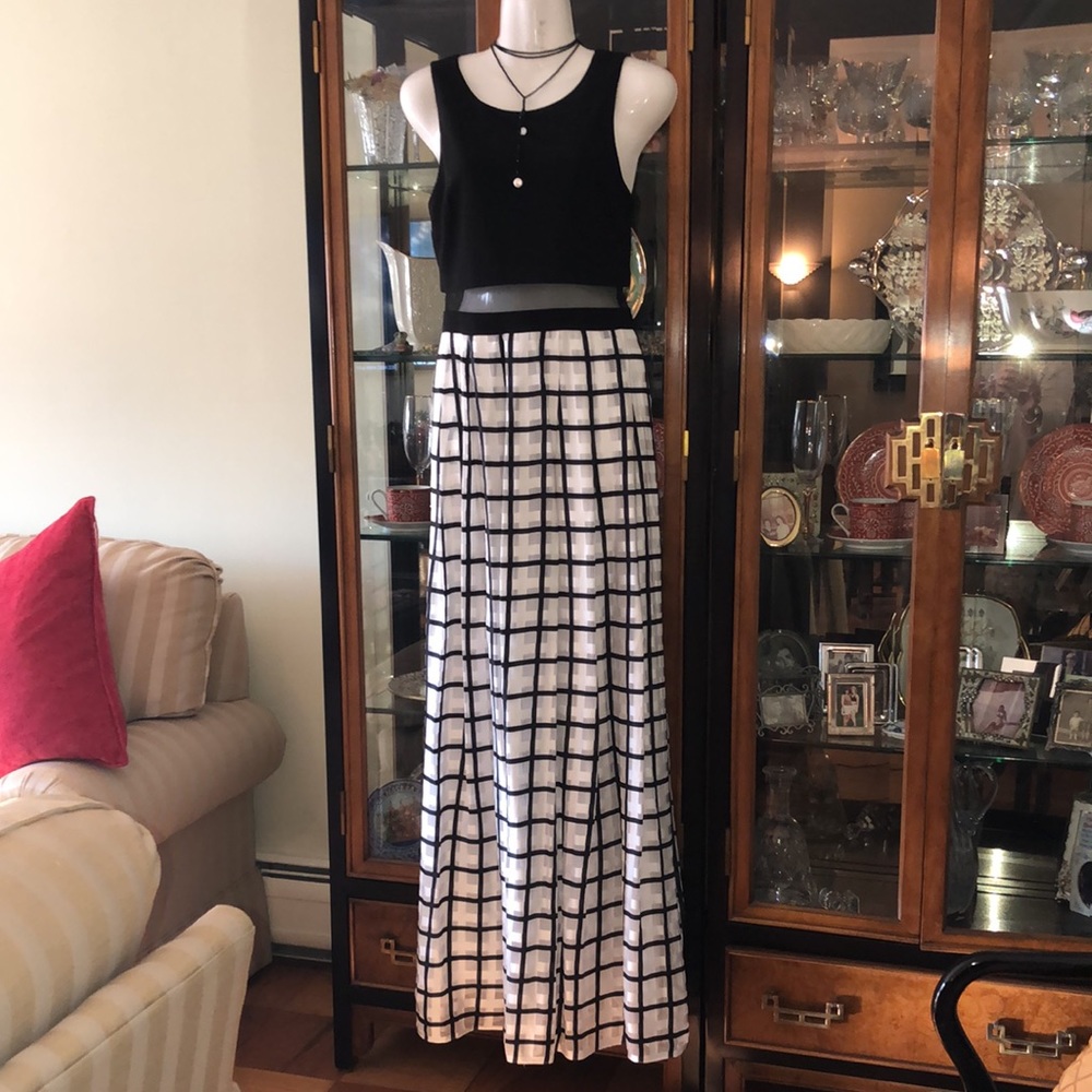 Aqua Exquisite gown Black and White